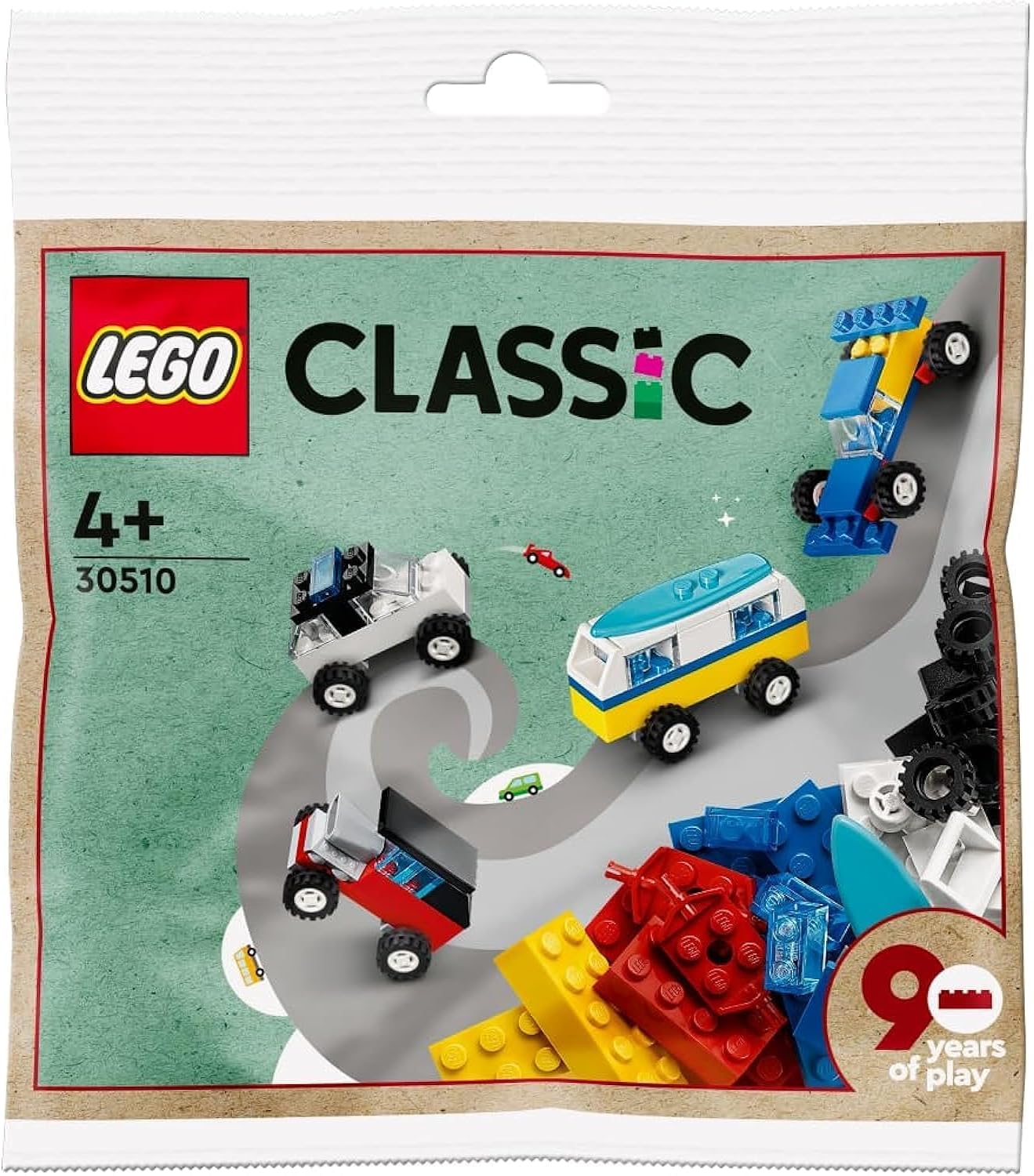 LEGO CLASSIC 30510 90 YEARS OF CARS - JUEGO DE 71 PIEZAS DE AUTOS ICÓNICOS CON 4 MINI AUTOS DE CONSTRUCCIÓN - 1