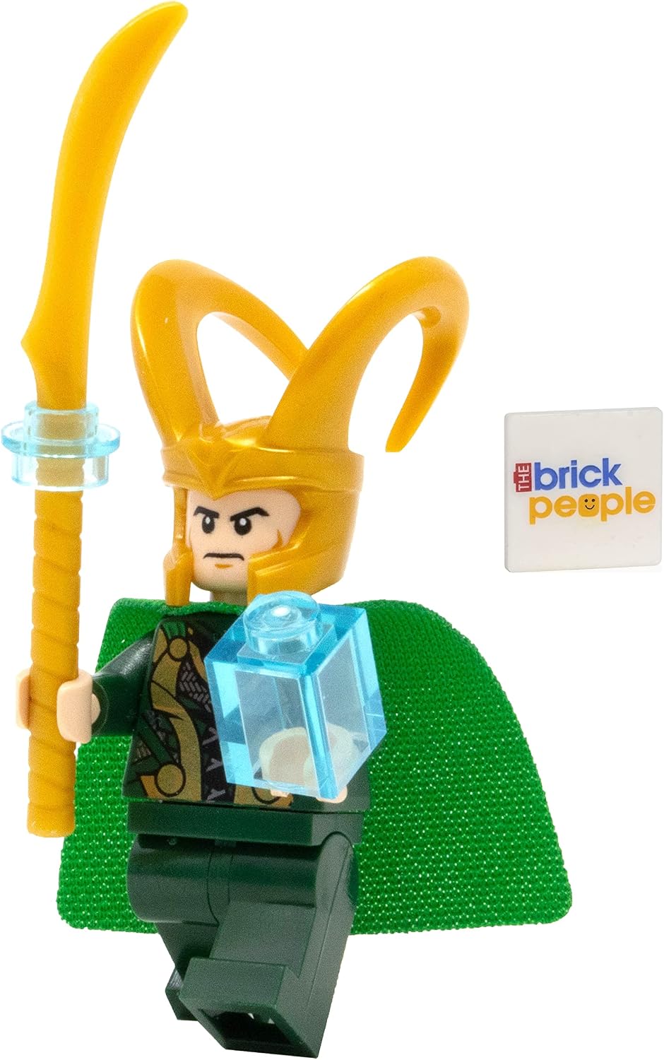 LEGO SUPERHÉROES: MINIFIGURA LOKI CON CETRO Y TESSERACT Y CAPA AZUL ADICIONAL - A PARTIR DE 6 AÑOS 1 UNIDAD - 1