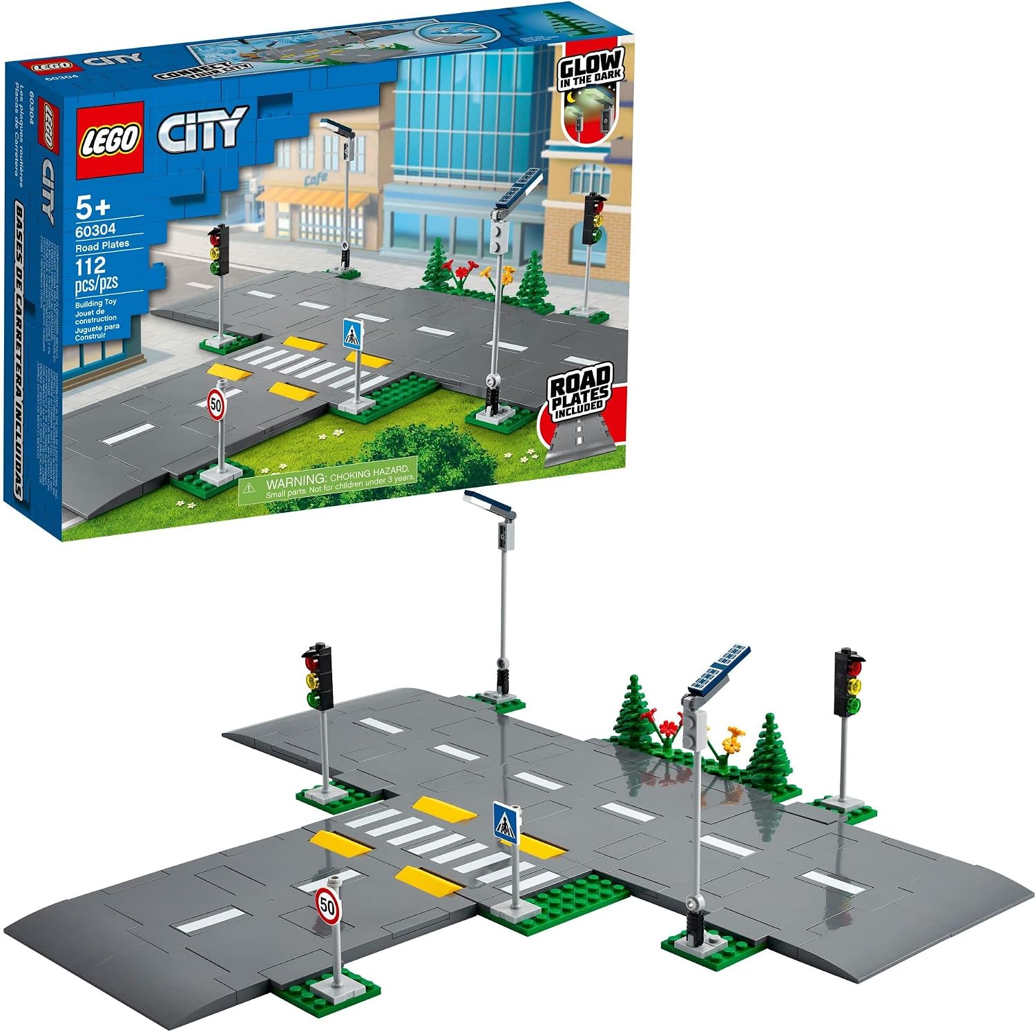 LEGO CITY ROAD PLATES 60304 KIT DE CONSTRUCCIÓN JUGUETE GENIAL DE CONSTRUCCIÓN PARA NIÑOS, NUEVO DE 2021 112 PIEZAS - 1