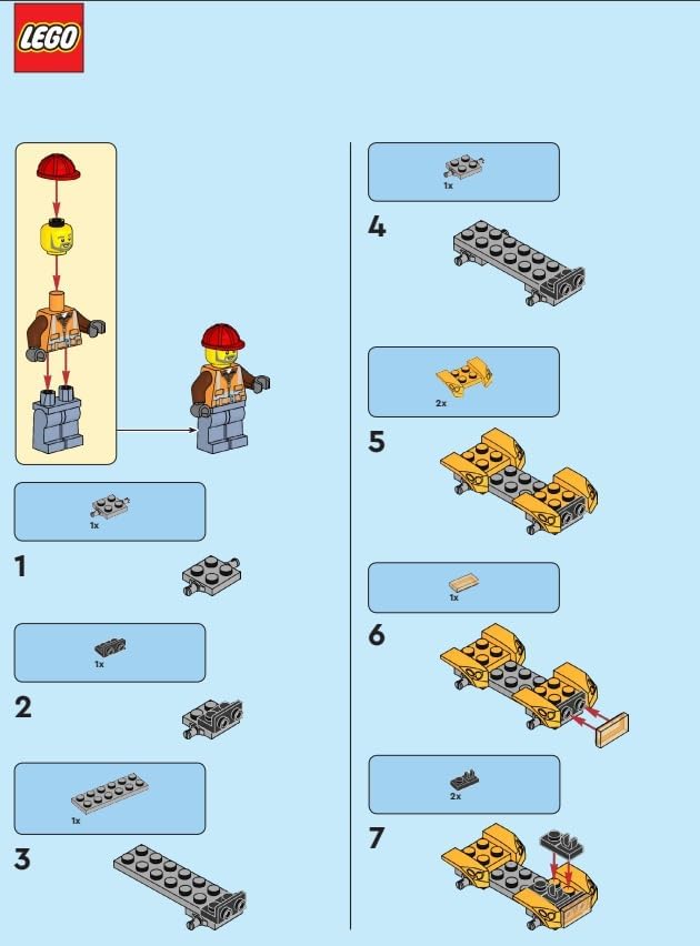 LEGO TRABAJADOR DEL AEROPUERTO CON COCHE DE SERVICIO EN PAPEL DE ALUMINIO/PAQUETE DE PAPEL - 2