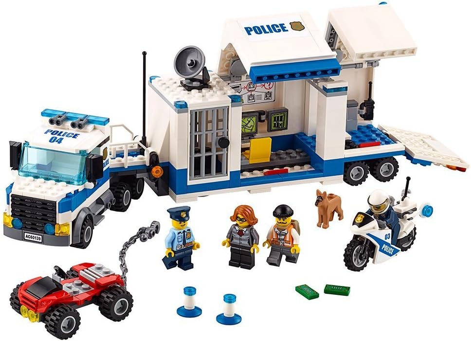 JUGUETE DE CONSTRUCCIÓN DEL CENTRO DE MANDO MÓVIL DE LA POLICÍA DE LA CIUDAD DE LEGO, CAMIÓN, MOTOCICLETA DE ACCIÓN Y JUEGO - 1