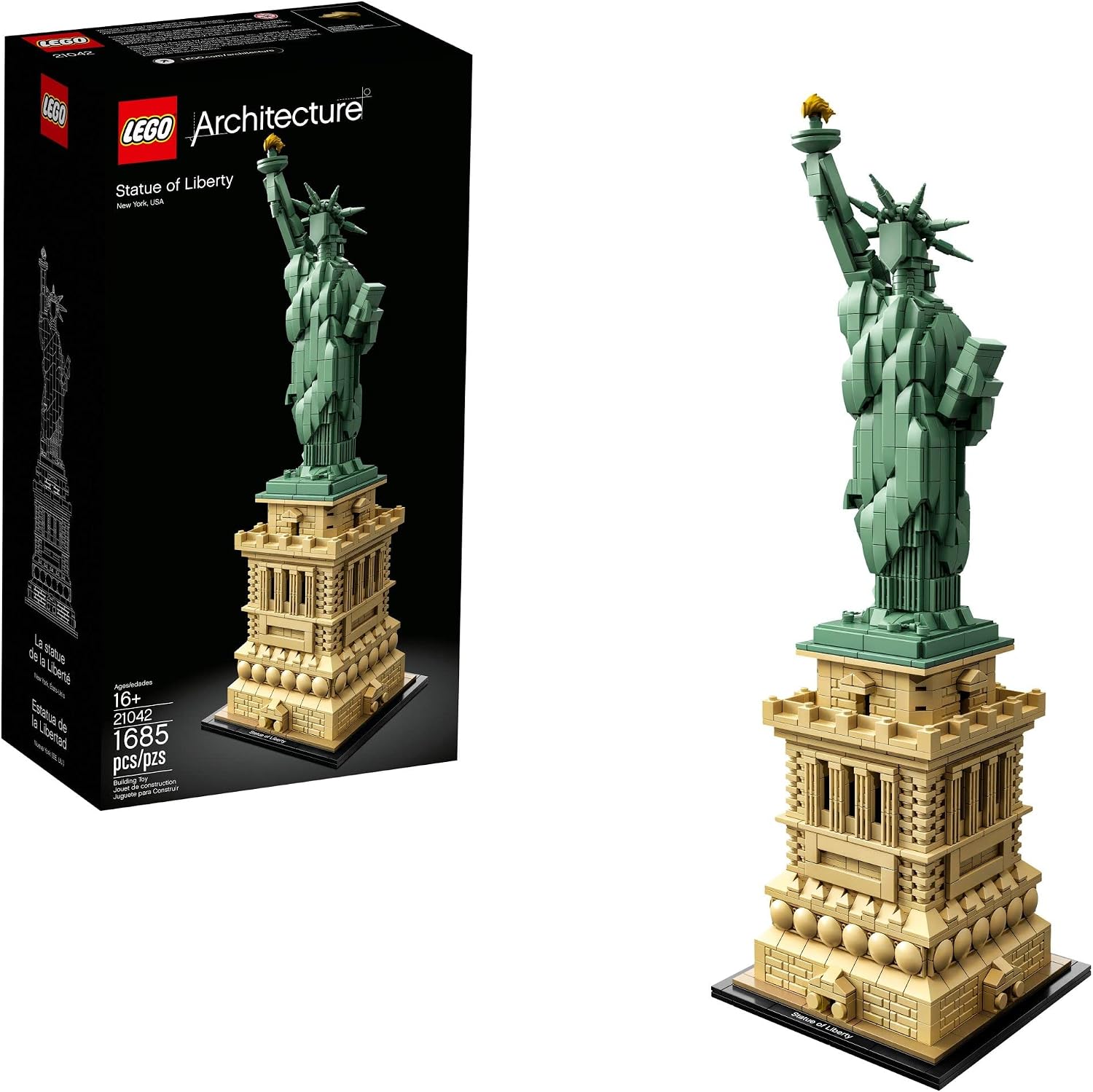 LEGO ARCHITECTURE 21042 SET DE CONSTRUCCIÓN DE LA ESTATUA DE LA LIBERTAD - RECUERDO COLECCIONABLE DE LA CIUDAD DE NUEVA - 1