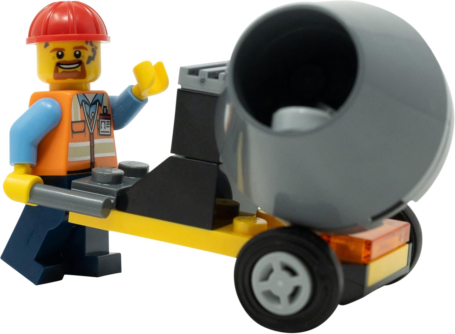LEGO CIUDAD: MINIFIGURA DEL TRABAJADOR DE LA CONSTRUCCIÓN CON MEZCLADOR DE CEMENTO - 1