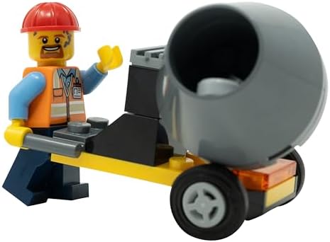 LEGO CIUDAD: MINIFIGURA DEL TRABAJADOR DE LA CONSTRUCCIÓN CON MEZCLADOR DE CEMENTO - 3