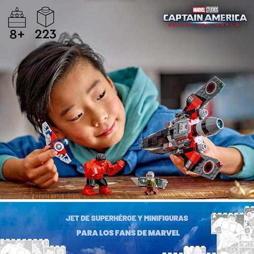 LEGO MARVEL - JUEGO DE CONSTRUCCIÓN DE BATALLA DE CAPITÁN AMÉRICA CONTRA RED HULK, JUGUETE DE LOS VENGADORES PARA NIÑOS, - 6
