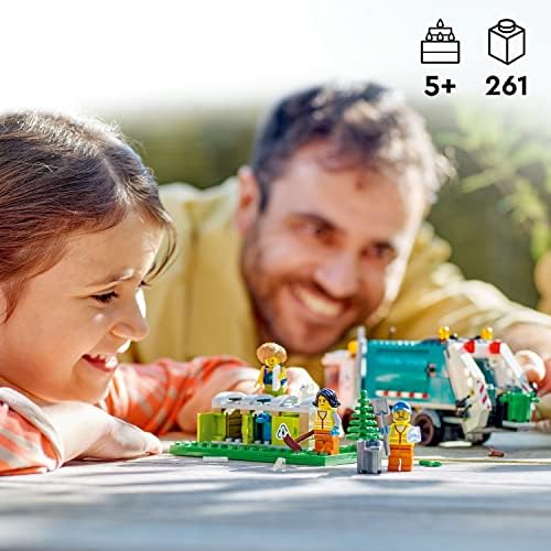 LEGO CITY CAMIÓN DE RECICLAJE, JUEGO DE VEHÍCULOS CON 3 CONTENEDORES DE CLASIFICACIÓN, IDEA DE REGALO PARA NIÑOS DE 5 AÑOS - 6