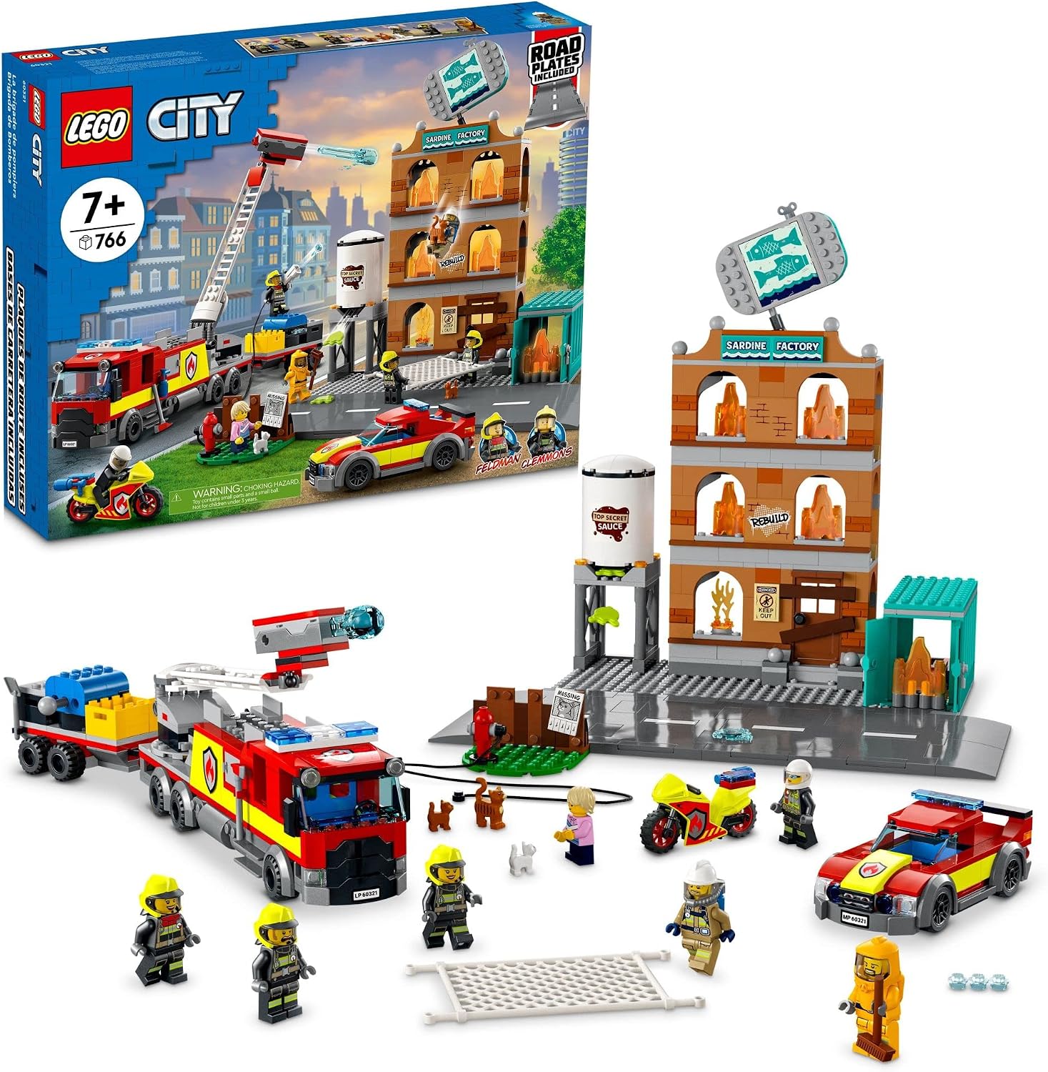 LEGO CITY FIRE BRIGADE 60321 - JUEGO DE CONSTRUCCIÓN CON CAMIÓN DE BOMBEROS DE JUGUETE Y CINCO MINIFIGURAS. JUGUETE - 1