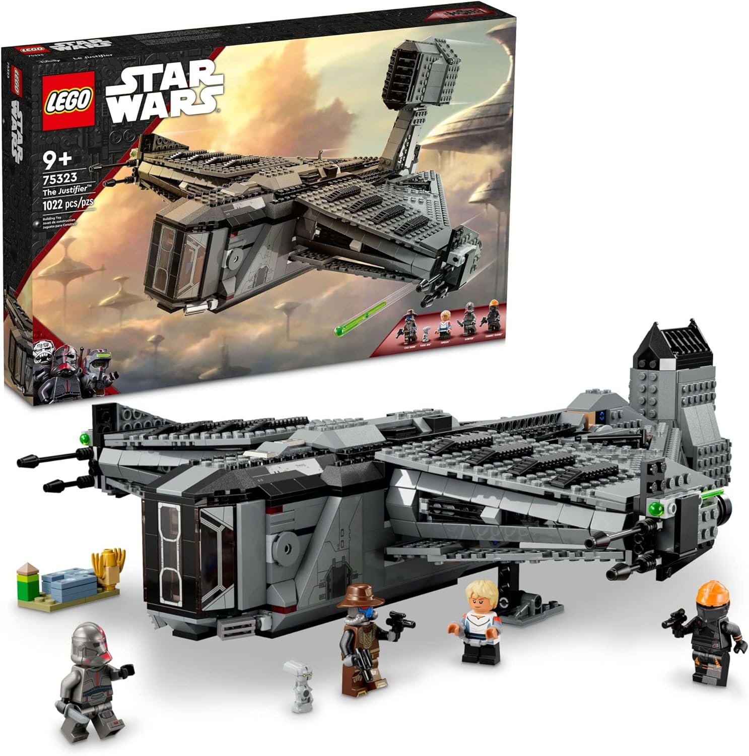 LEGO STAR WARS THE JUSTIFIER 75323, NAVE ESTELAR DE JUGUETE CONSTRUIBLE CON MINIFIGURA DE CAD BANE Y FIGURA DE DROIDE TODO - 1