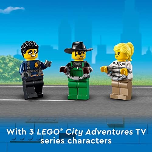 LEGO CAMIÓN DE MANDO MÓVIL DE LA POLICÍA DE LA CIUDAD CON REMOLQUE DE PRISIÓN, DRON, TRACTOR Y ATV JUGUETES DE COCHE MÁS 4 - 6