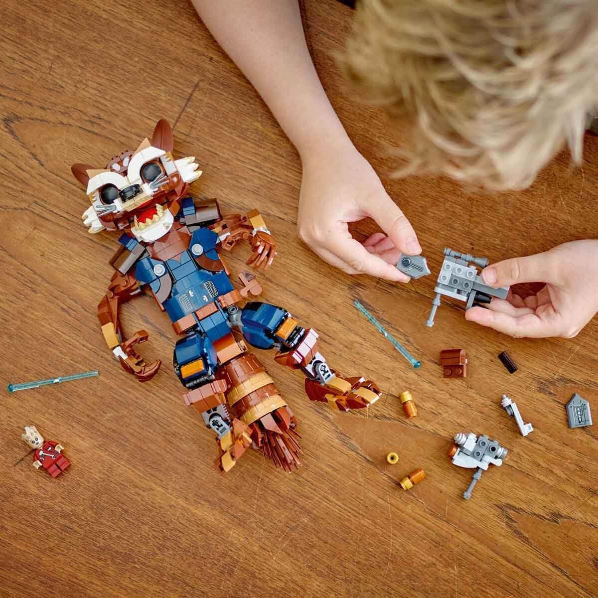 LEGO MARVEL ROCKET Y BABY GROOT, JUGUETE DE SUPERHÉROE CONSTRUIBLE PARA NIÑOS DE GUARDIANES DE LA GALAXIA DE MARVEL STUDIOS, - 6