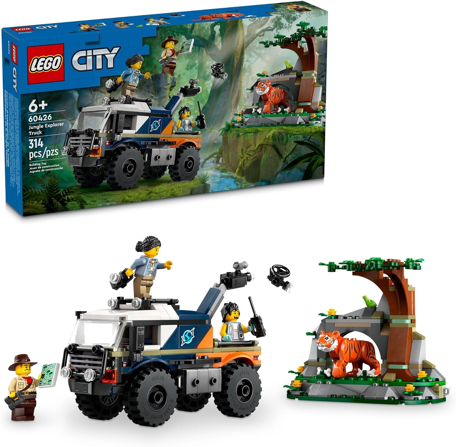LEGO CITY JUNGLE EXPLORER CAMIÓN TODOTERRENO, SET DE CONSTRUCCIÓN DE JUGUETE DE LA SELVA PARA NIÑOS DE 6 AÑOS EN ADELANTE, - 1