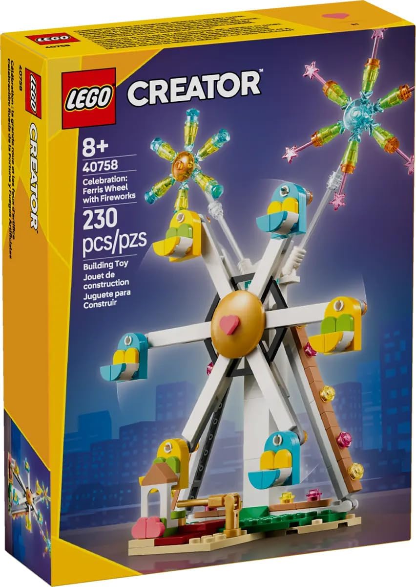 LEGO CREATOR NORIA DE CELEBRACIÓN CON JUEGO DE CONSTRUCCIÓN DE FUEGOS ARTIFICIALES 40758, 230 PIEZAS - 1