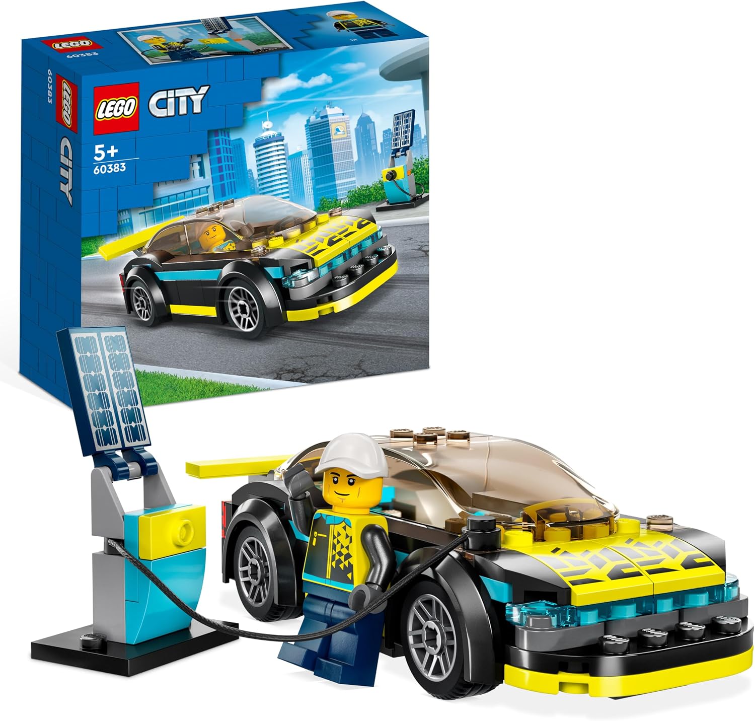 LEGO 60383 CITY - COCHE DEPORTIVO ELÉCTRICO DE JUGUETE PARA NIÑOS Y NIÑAS DE 5 AÑOS DE EDAD, JUEGO DE AUTOS DE CARRERAS - 1