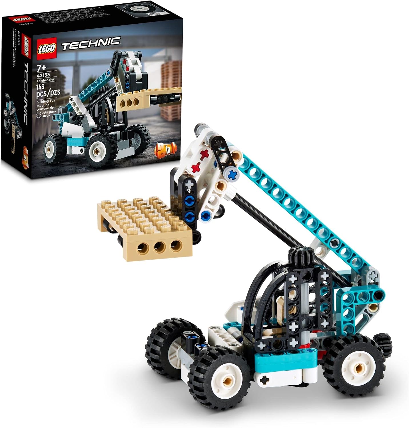 LEGO TECHNIC 42133 - MANIPULADOR TELESCÓPICO 2 EN 1 PARA CARRETILLA ELEVADORA A CAMIÓN DE REMOLQUE, JUEGO DE CONSTRUCCIÓN - 1