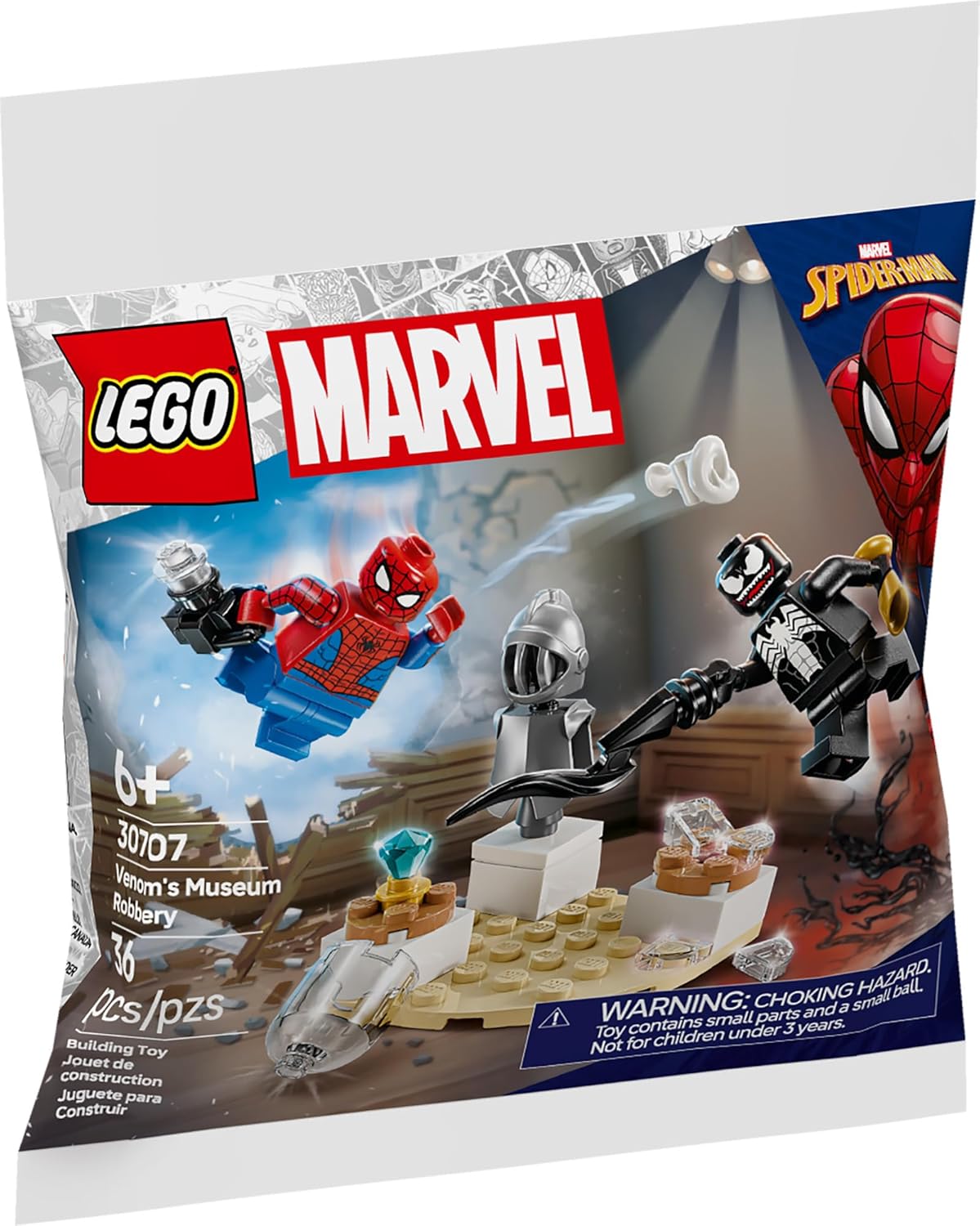 LEGO MARVEL SPIDER-MAN VENOM S MUSEUM ROBBERY - JUEGO DE CONSTRUCCIÓN 30707, 36 PIEZAS, A PARTIR DE 6 AÑOS - 1