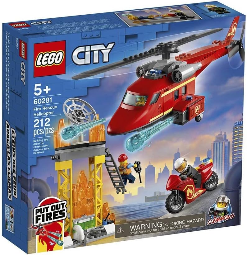LEGO CITY FIRE RESCUE HELICOPTER 60281 KIT DE CONSTRUCCIÓN JUGUETE DE BOMBERO Y DIVERTIDO JUEGO PARA NIÑOS, NUEVO 2021 212 - 1