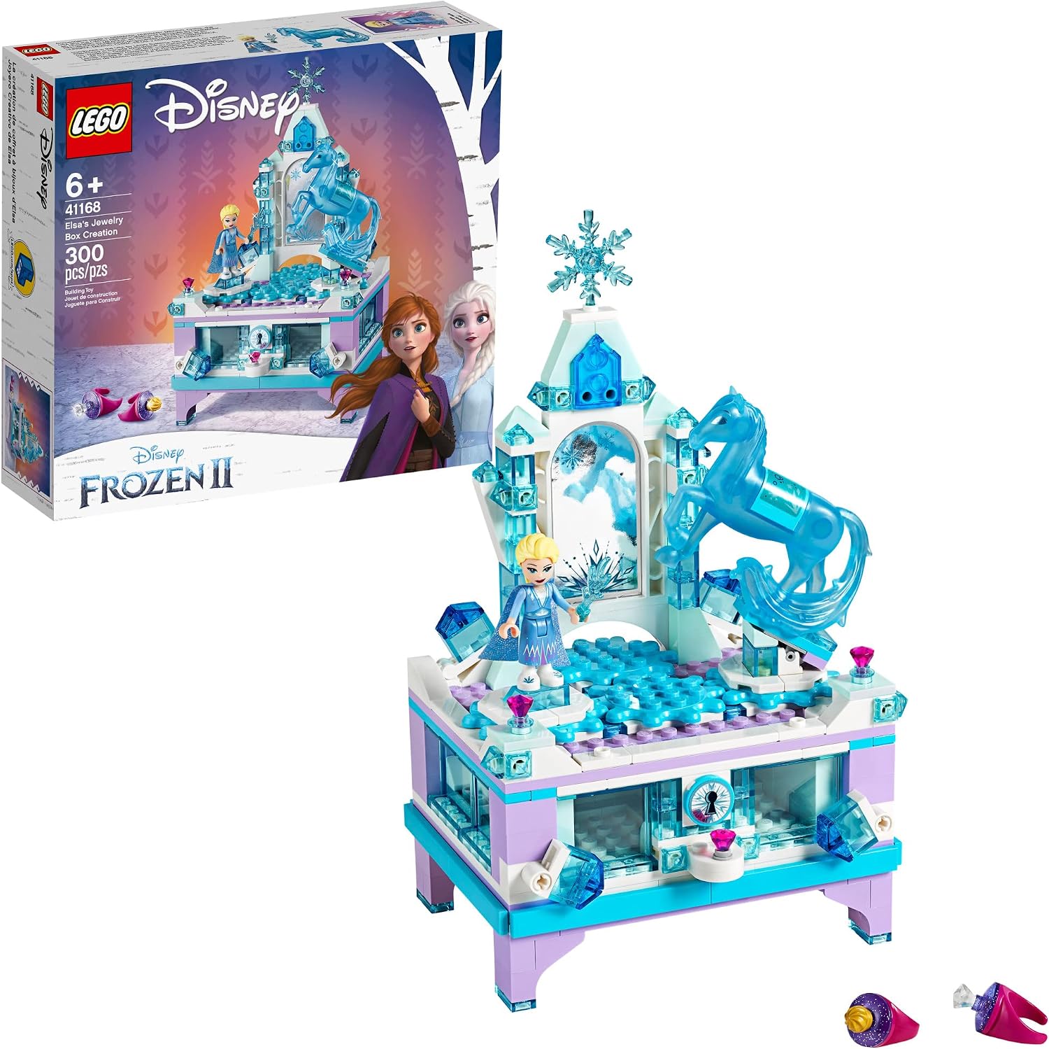 LEGO DISNEY FROZEN 2 ELSA S JEWELRY BOX CREATION BUILDING TOY 41168 HAZ UNA CAJA DE ALMACENAMIENTO DE JOYAS CON CAJÓN - 1