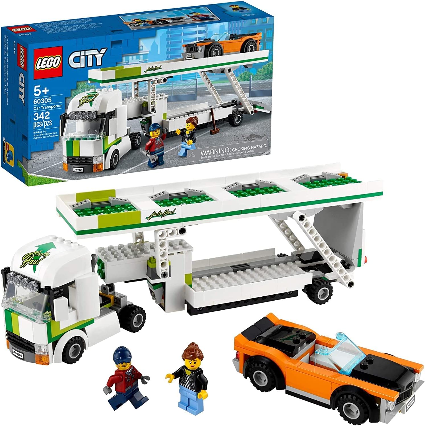 LEGO CITY CAR TRANSPORTER 60305 KIT DE CONSTRUCCIÓN JUEGO DE JUGUETE PARA NIÑOS, NUEVO 2021 342 PIEZAS - 1