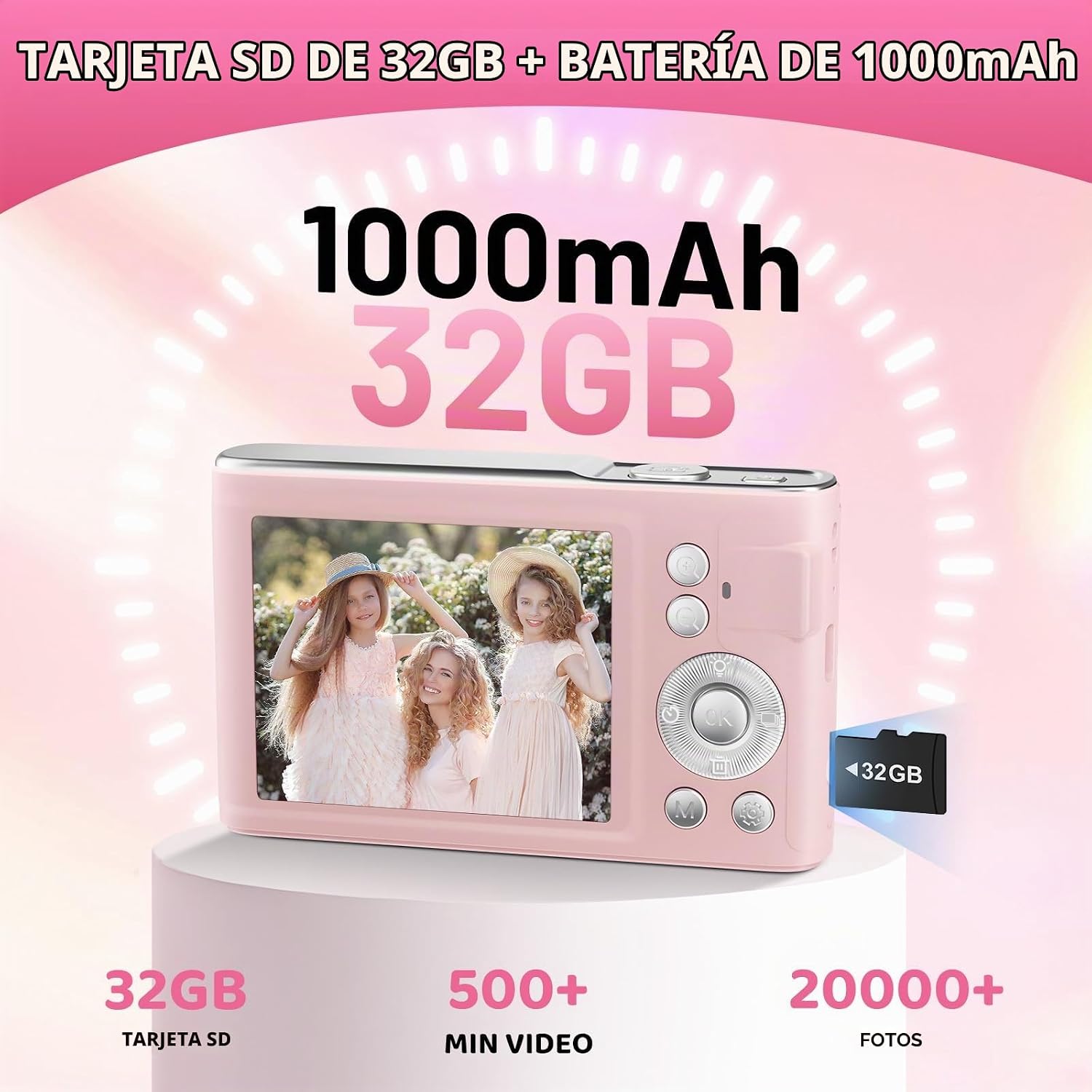 CÁMARA DIGITAL, 48 MP FHD 1080P CÁMARA DE APUNTAR Y DISPARAR CON ZOOM DE 16X, CÁMARA COMPACTA DE ENFOQUE AUTOMÁTICO - 5