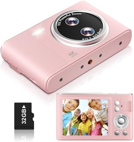 CÁMARA DIGITAL, 48 MP FHD 1080P CÁMARA DE APUNTAR Y DISPARAR CON ZOOM DE 16X, CÁMARA COMPACTA DE ENFOQUE AUTOMÁTICO - 7