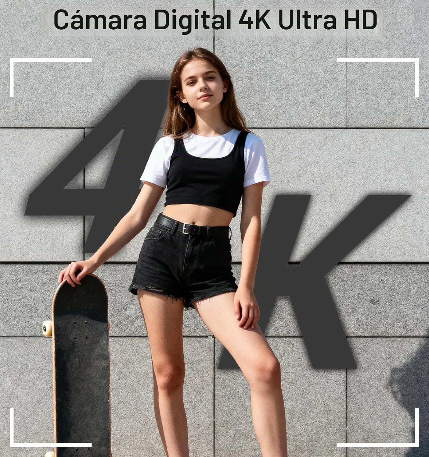 CÁMARA DIGITAL 4K, CÁMARA DIGITAL COMPACTA DIGITAL DE ENFOQUE AUTOMÁTICO, ZOOM DIGITAL DE 16X, CÁMARA DE VIAJE MEJORADA - 2