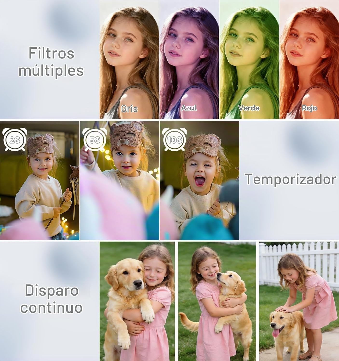 CÁMARA DIGITAL, 44MP FHD 1080P APUNTA Y DISPARA, CÁMARA DIGITAL CON ANTIVIBRACIÓN, PEQUEÑA CÁMARA DIGITAL CON DETECCIÓN - 4