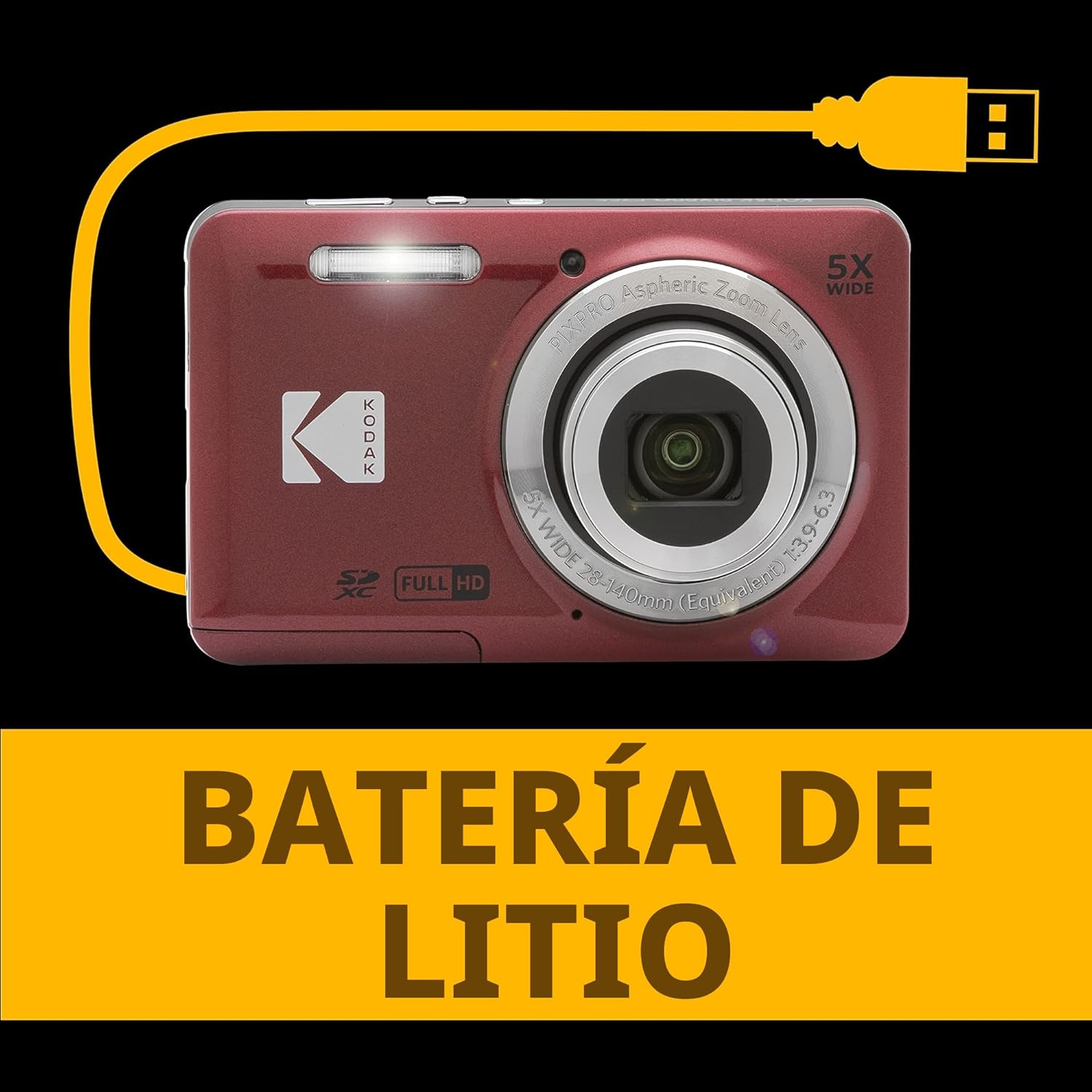 KODAK PIXPRO FZ55 - CÁMARA DIGITAL COMPACTA DE 16 MP, ZOOM ÓPTICO 5X, COLOR - 6