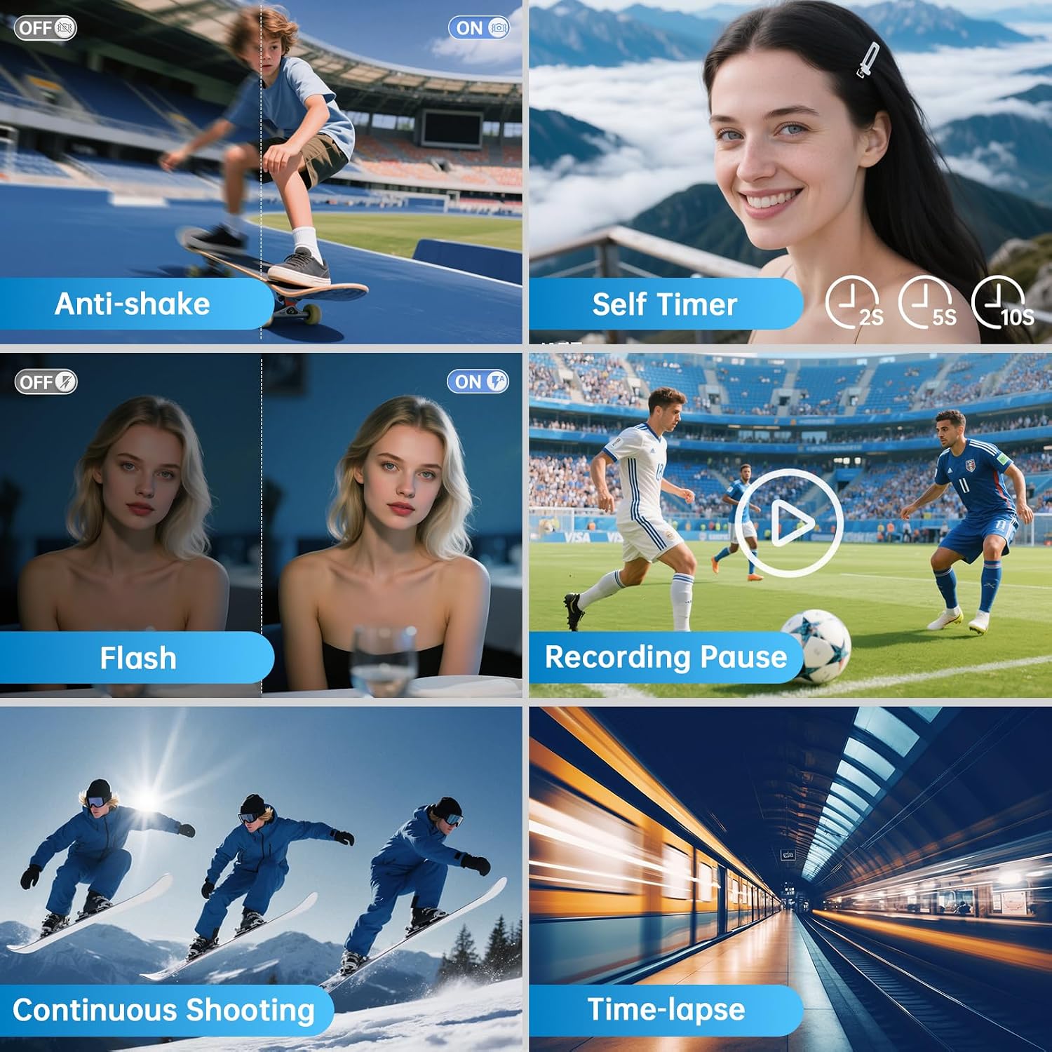 CÁMARA DIGITAL 4K PARA FOTOGRAFÍA CON WIFI 64MP CÁMARA DE VLOGGING DE ENFOQUE AUTOMÁTICO PARA VIDEO DE YOUTUBE DE 3 - 7