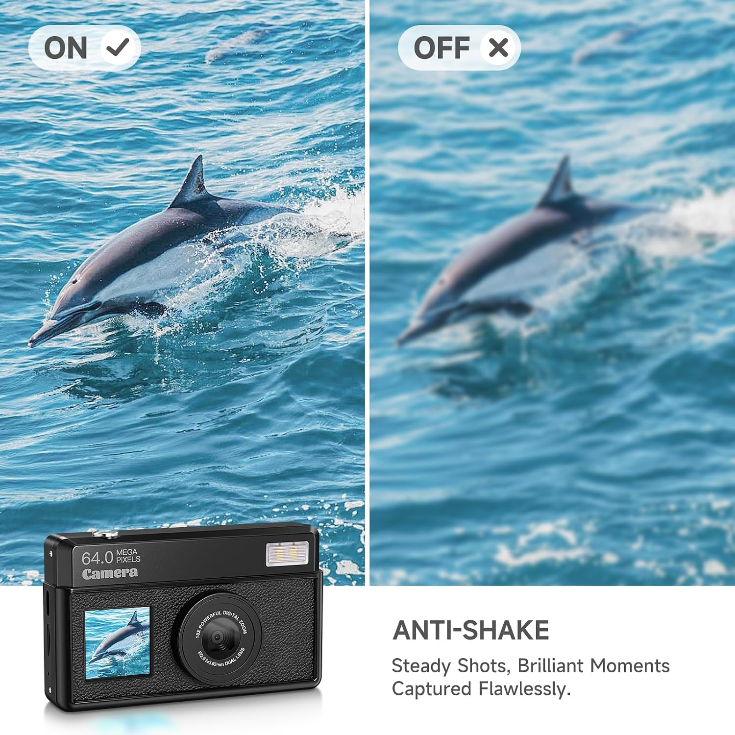 CÁMARAS DIGITALES 4K PARA FOTOGRAFÍA, CÁMARA COMPACTA DE ENFOQUE AUTOMÁTICO UHD DE 64 MP CON TARJETA SD DE 32 GB, PANTALLA - 5