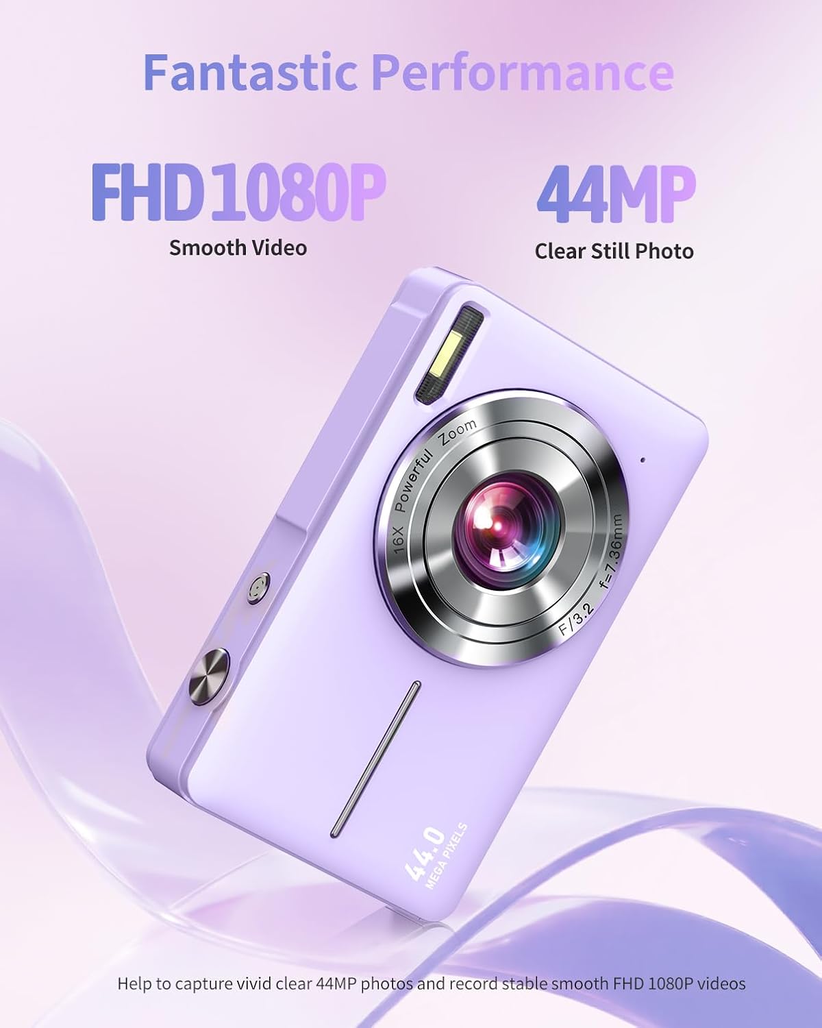 CÁMARA DIGITAL, FHD 1080P - CÁMARA DE APUNTAR Y DISPARAR PARA NIÑOS, ADOLESCENTES, CON TARJETA DE 32 GB, ZOOM 16X, SELLO - 2