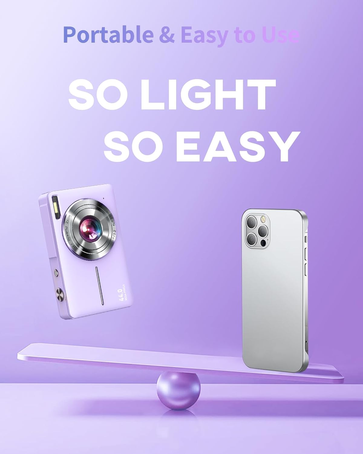 CÁMARA DIGITAL, FHD 1080P - CÁMARA DE APUNTAR Y DISPARAR PARA NIÑOS, ADOLESCENTES, CON TARJETA DE 32 GB, ZOOM 16X, SELLO - 4