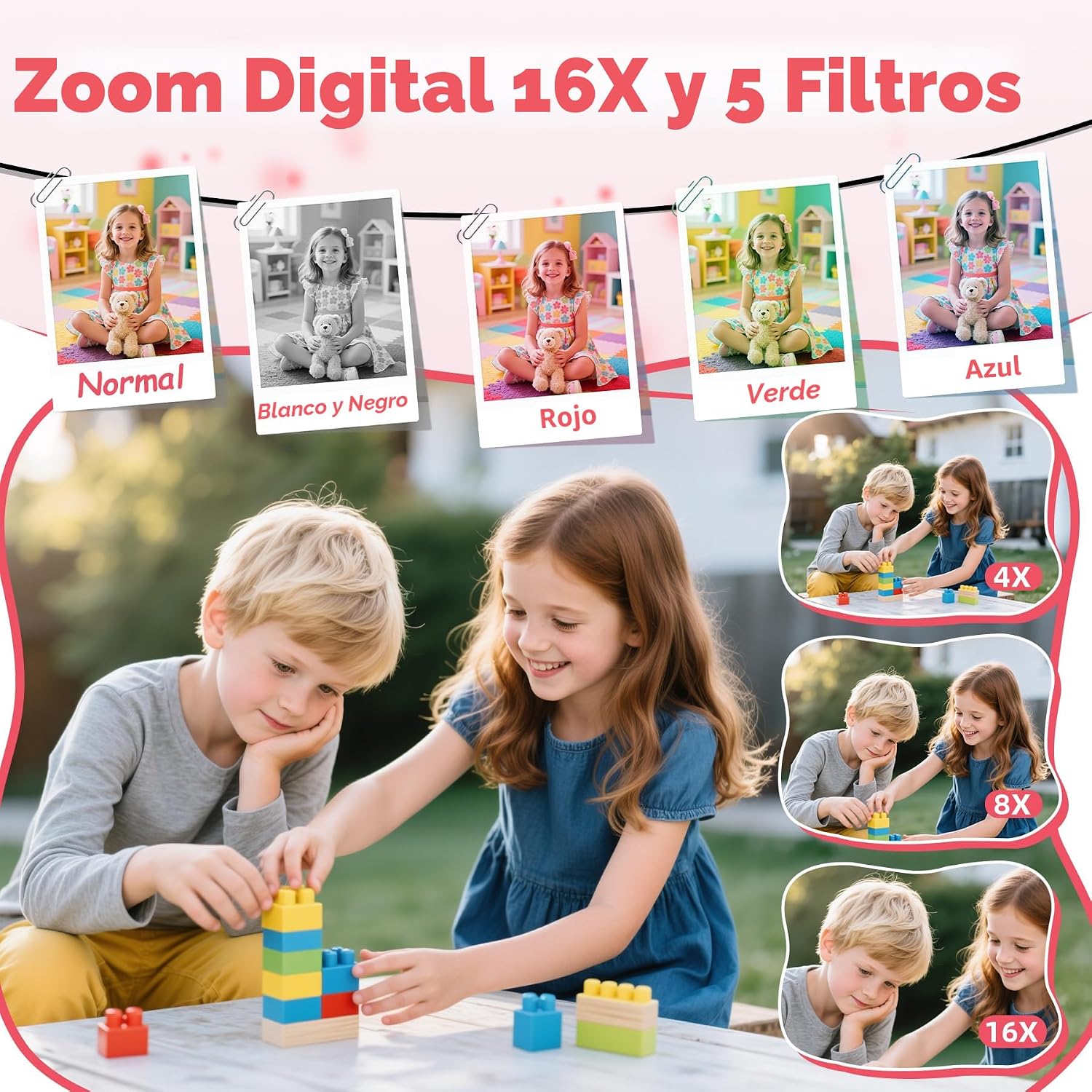 CÁMARA DIGITAL, FHD 4K CÁMARA DIGITAL DE APUNTAR Y DISPARAR CON ZOOM DE 16X ANTIVIBRACIÓN, CÁMARA PEQUEÑA COMPACTA DE 48 MP - 7