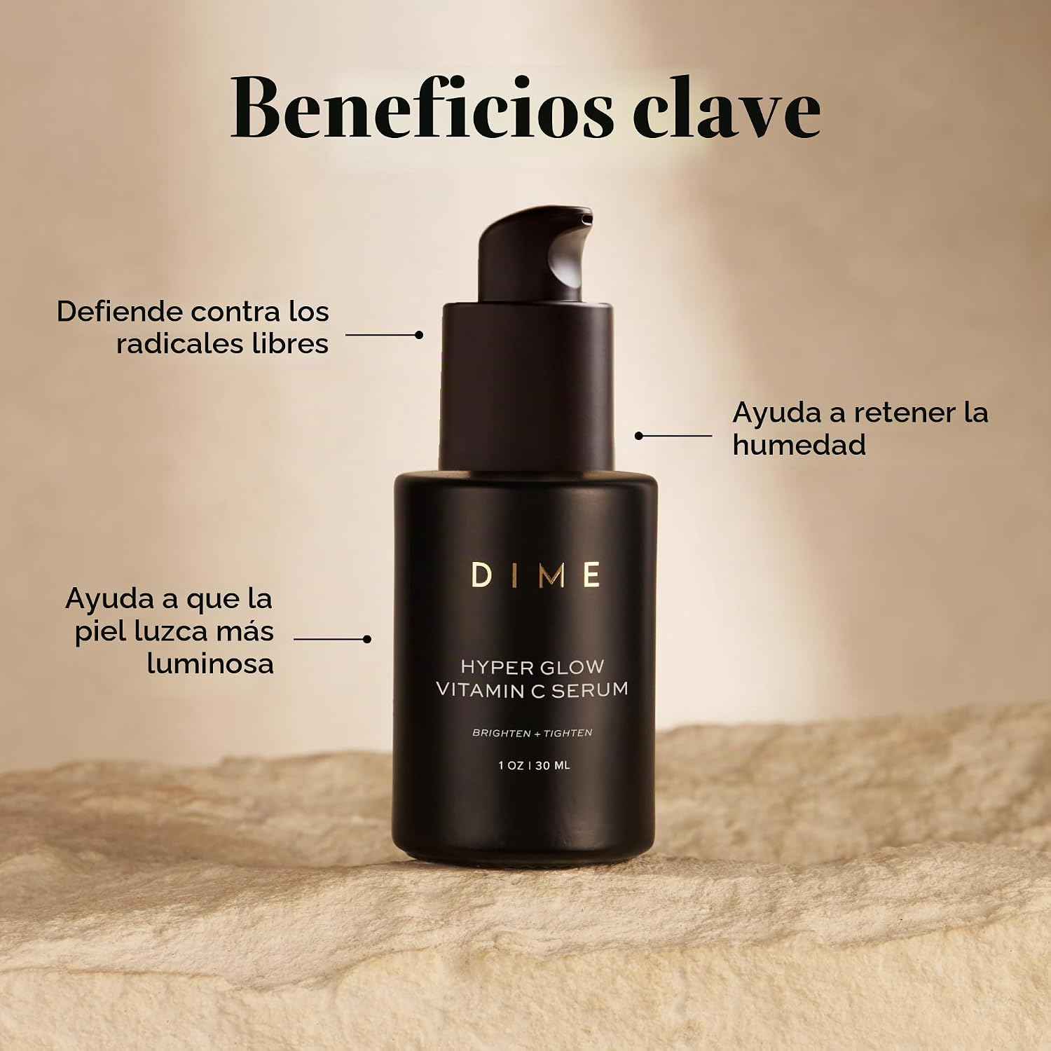 DIME BEAUTY HYPER BRILLO GLOW - SUERO FACIAL CON VITAMINA C, 1 OZ - 3