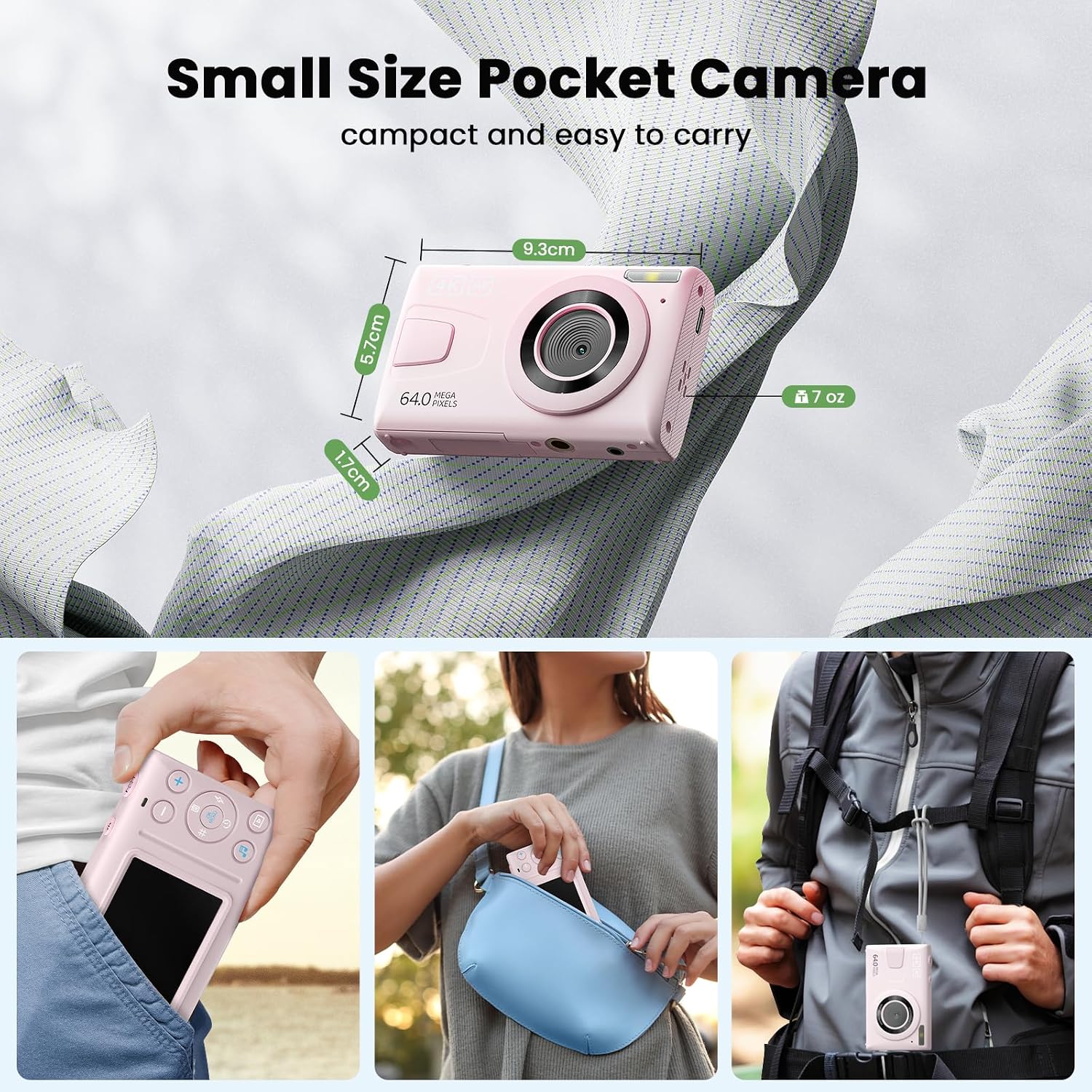 CÁMARA DIGITAL 4K 64MP VLOGGING CÁMARA DE ENFOQUE AUTOMÁTICO PARA APUNTAR Y DISPARAR CÁMARAS DIGITALES PARA CÁMARA - 6