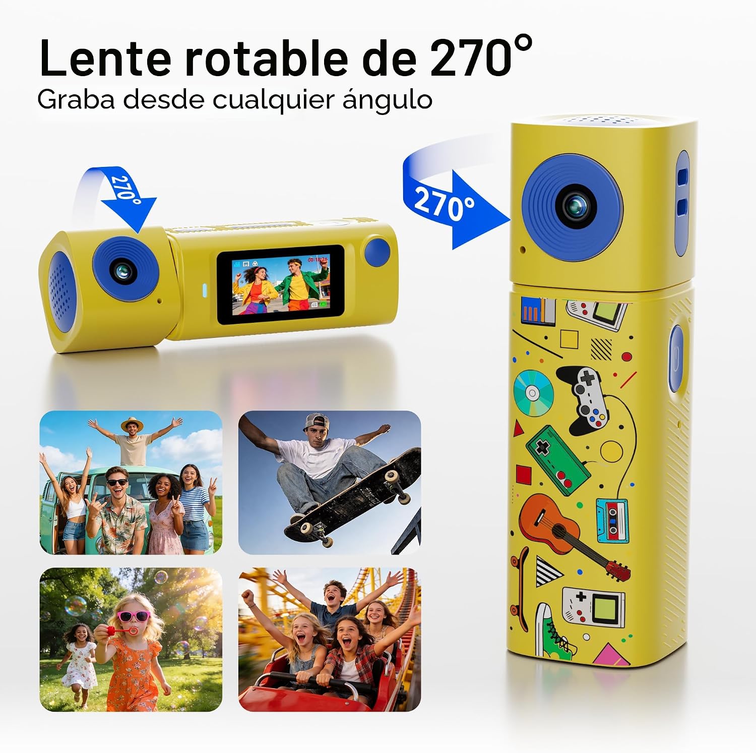 MINI CÁMARA DIGITAL CON LLAVERO: MINI CÁMARA DIGITAL 2K CON TARJETA DE 16 GB, CÁMARA DE VIDEO CON LLAVERO VINTAGE, PANTALLA - 4