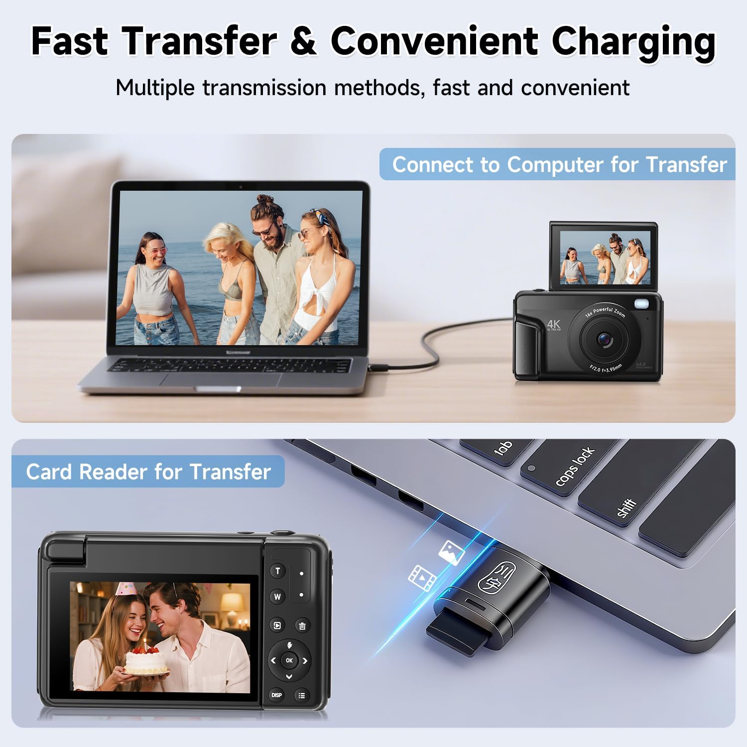 CÁMARA DIGITAL 4K PARA FOTOGRAFÍA Y VIDEOBLOGS DE 64 MEGAPÍXELES PARA YOUTUBE CON PANTALLA GIRATORIA DE 3 180 , CÁMARA - 6