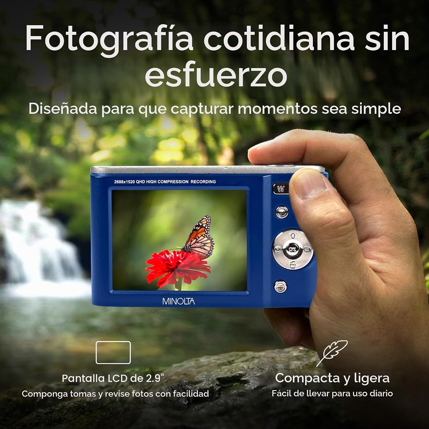 MINOLTA MINOLTA MND20 44 MP 2.7K CÁMARA DIGITAL ULTRA HD AZUL - 3