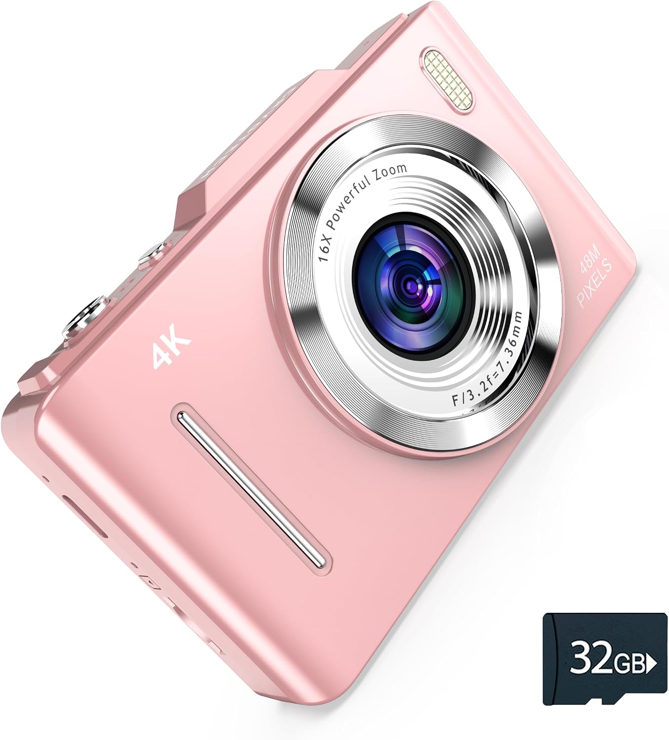 CÁMARA DIGITAL 4K FOTOS DE 48 MP, TARJETA SD DE 32 GB Y CORDÓN INCLUIDOS, APTA PARA VIAJES, CÁMARA DIGITAL DE APUNTAR - 1