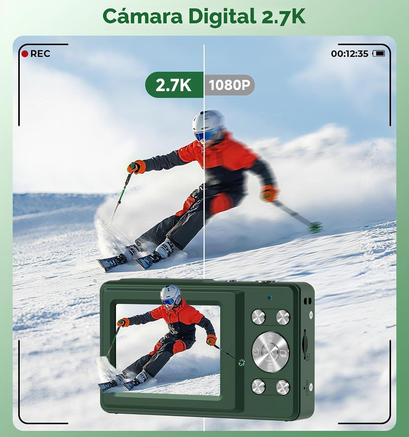 CÁMARA DIGITAL, CÁMARA DE ENFOQUE AUTOMÁTICO DE DOBLE PANTALLA DE 56 MP, CÁMARA DE PUNTO DE ZOOM 16X Y DISPARO - 4