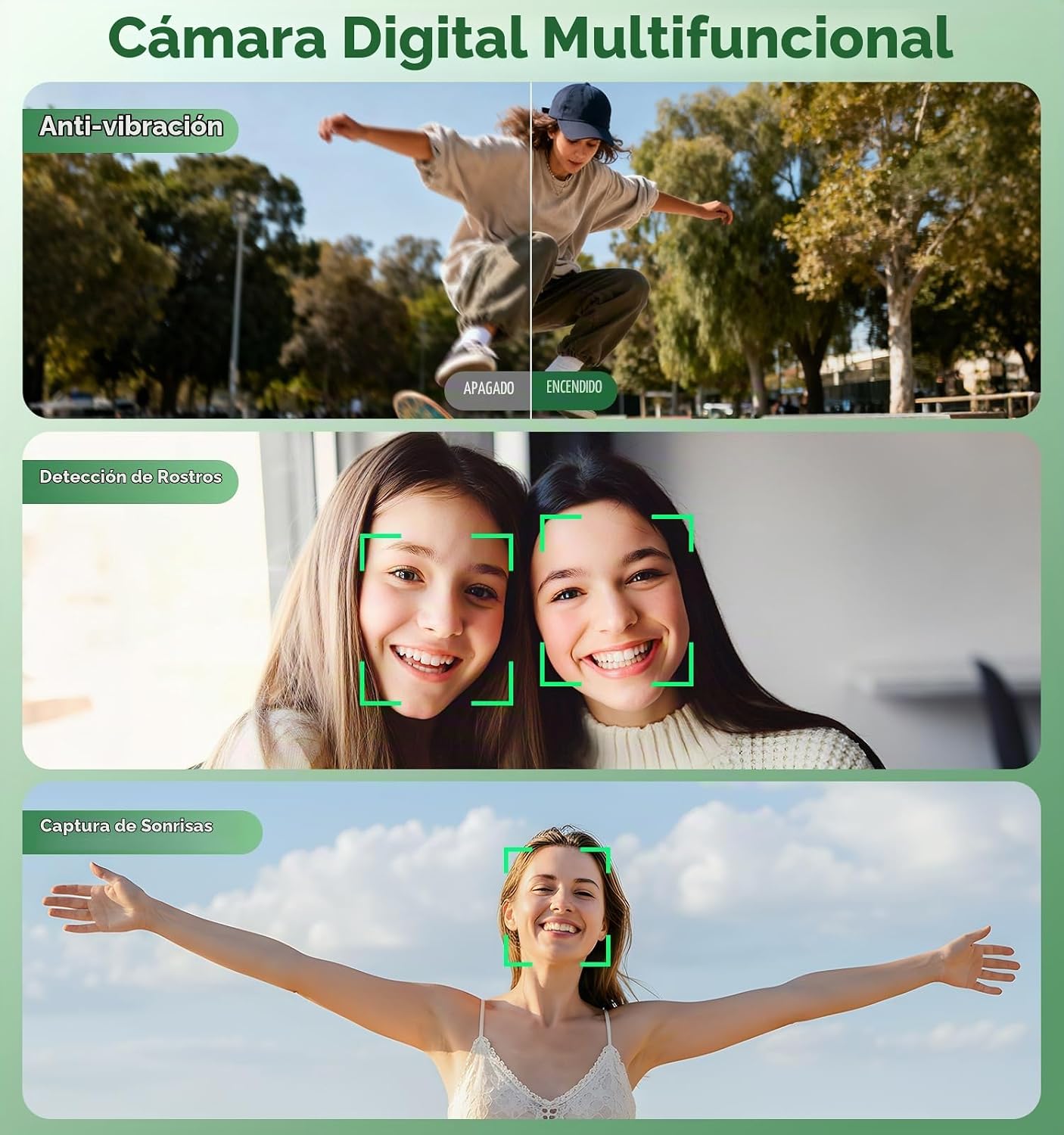 CÁMARA DIGITAL, CÁMARA DE ENFOQUE AUTOMÁTICO DE DOBLE PANTALLA DE 56 MP, CÁMARA DE PUNTO DE ZOOM 16X Y DISPARO - 5