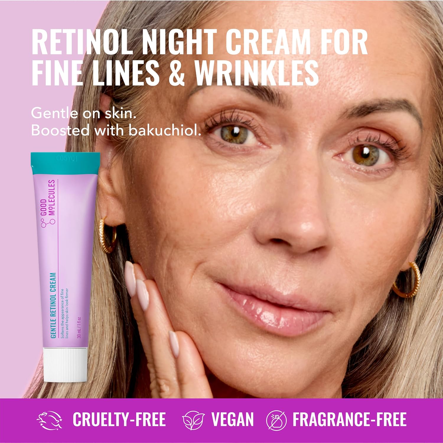 GOOD MOLECULES CREMA SUAVE DE RETINOL - CREMA DE NOCHE DE RETINOL PARA MINIMIZAR LA APARIENCIA DE LÍNEAS FINAS Y ARRUGAS, - 2