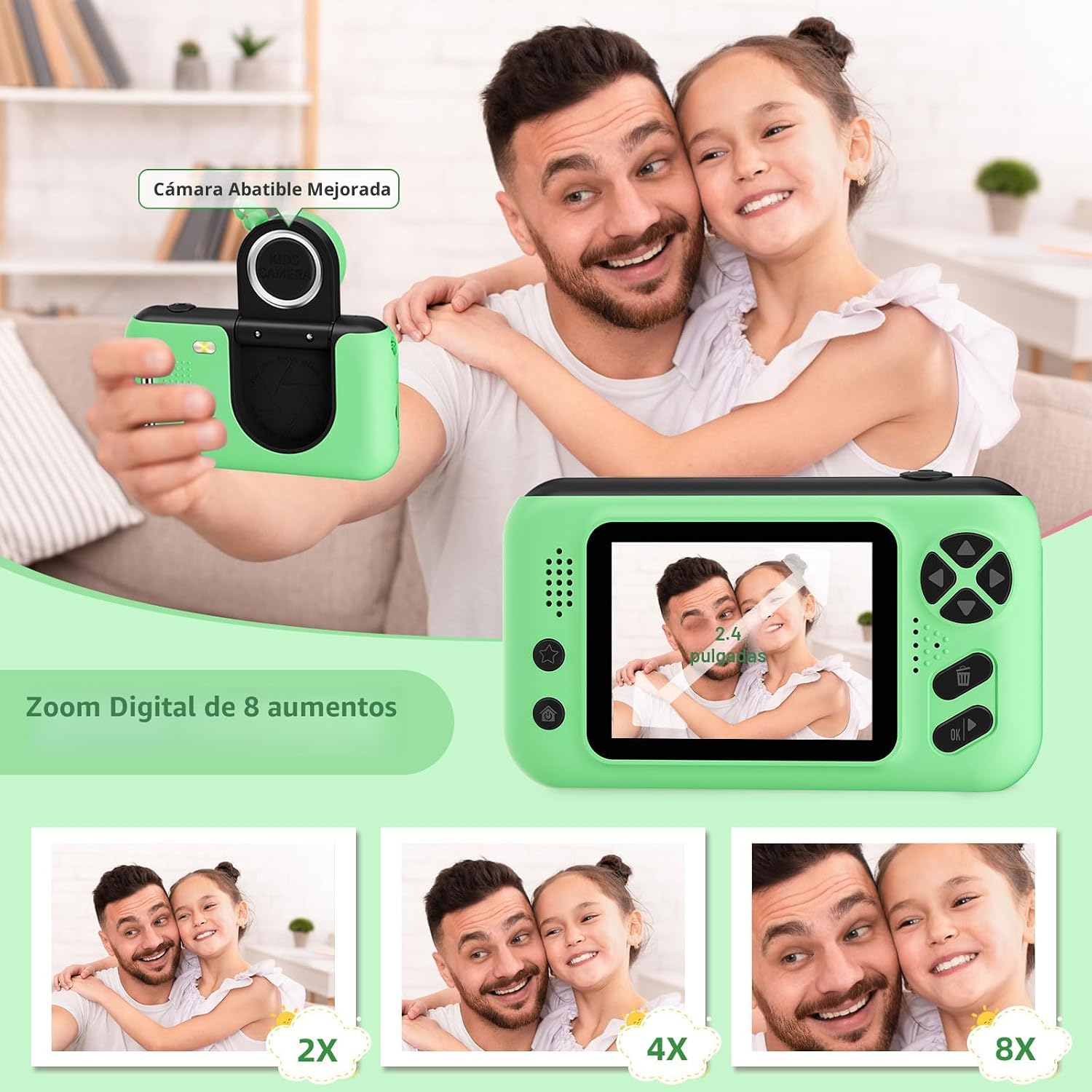 MAKOLLE CÁMARA PARA NIÑOS, REGALOS DE CUMPLEAÑOS PARA NIÑOS Y NIÑAS DE 3 A 8 AÑOS, GRABADORA DE VIDEO PARA NIÑOS DE 8 A 12 - 3