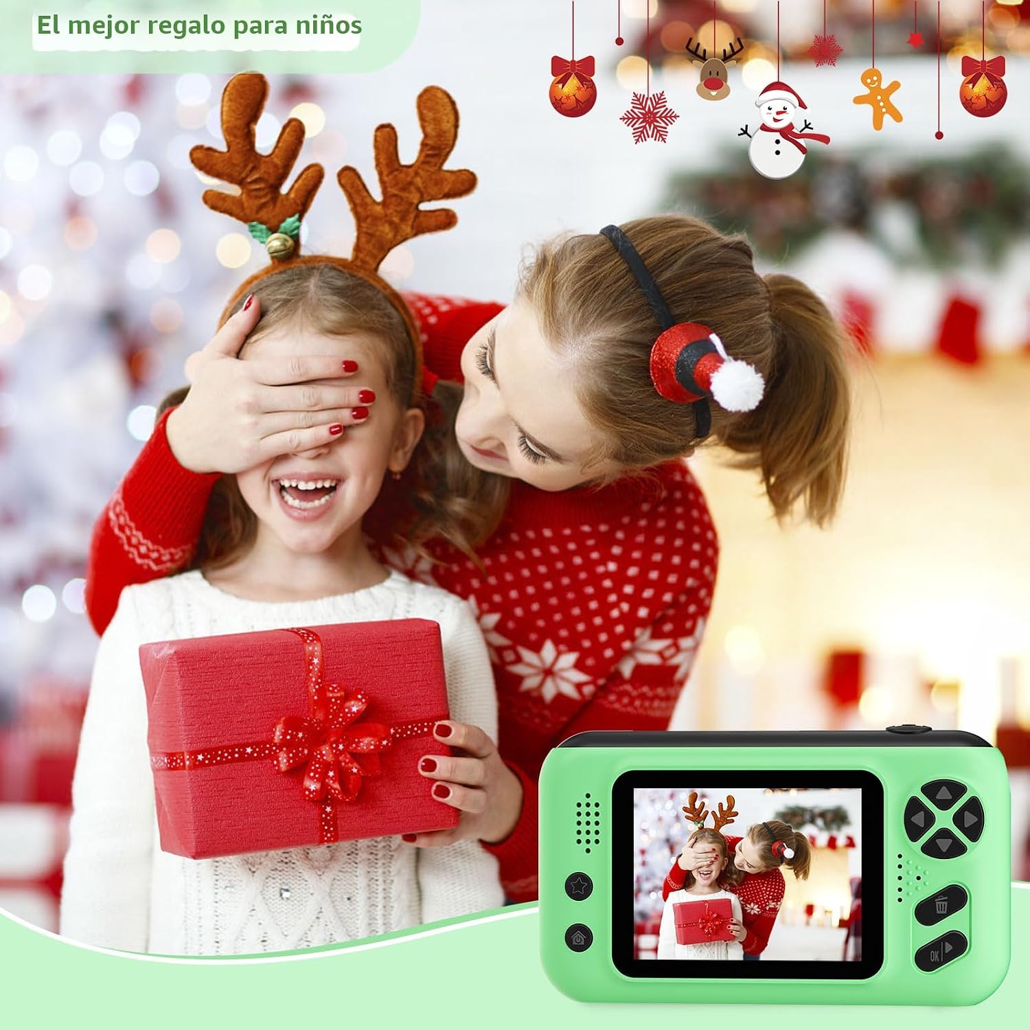 MAKOLLE CÁMARA PARA NIÑOS, REGALOS DE CUMPLEAÑOS PARA NIÑOS Y NIÑAS DE 3 A 8 AÑOS, GRABADORA DE VIDEO PARA NIÑOS DE 8 A 12 - 5