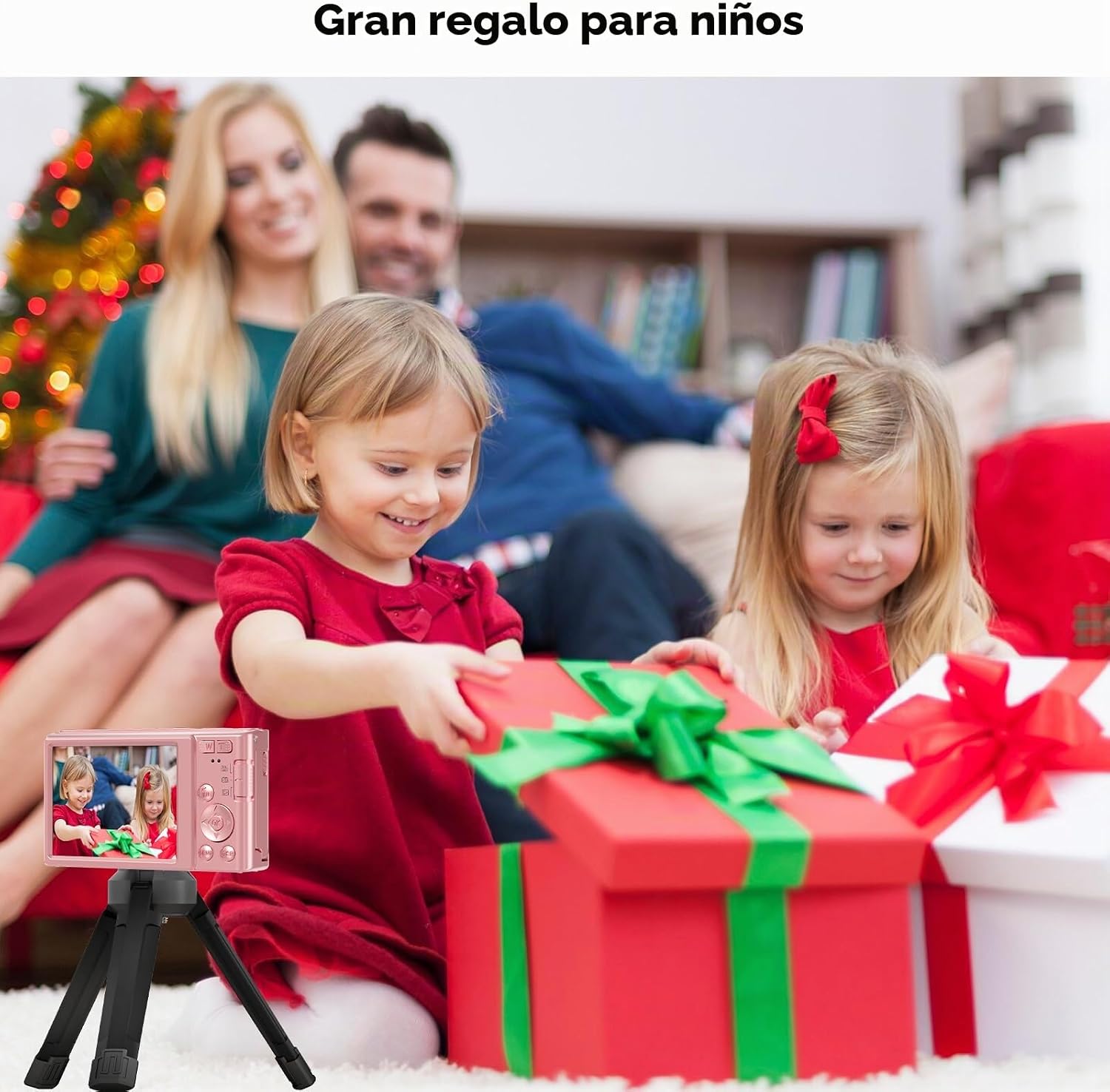 CÁMARA DIGITAL, FHD 4K 44MP CÁMARA DIGITAL PARA FOTOGRAFÍA, ZOOM DIGITAL 16X, CÁMARA DIGITAL DE PUNTO Y DISPARO CON LUCES - 7