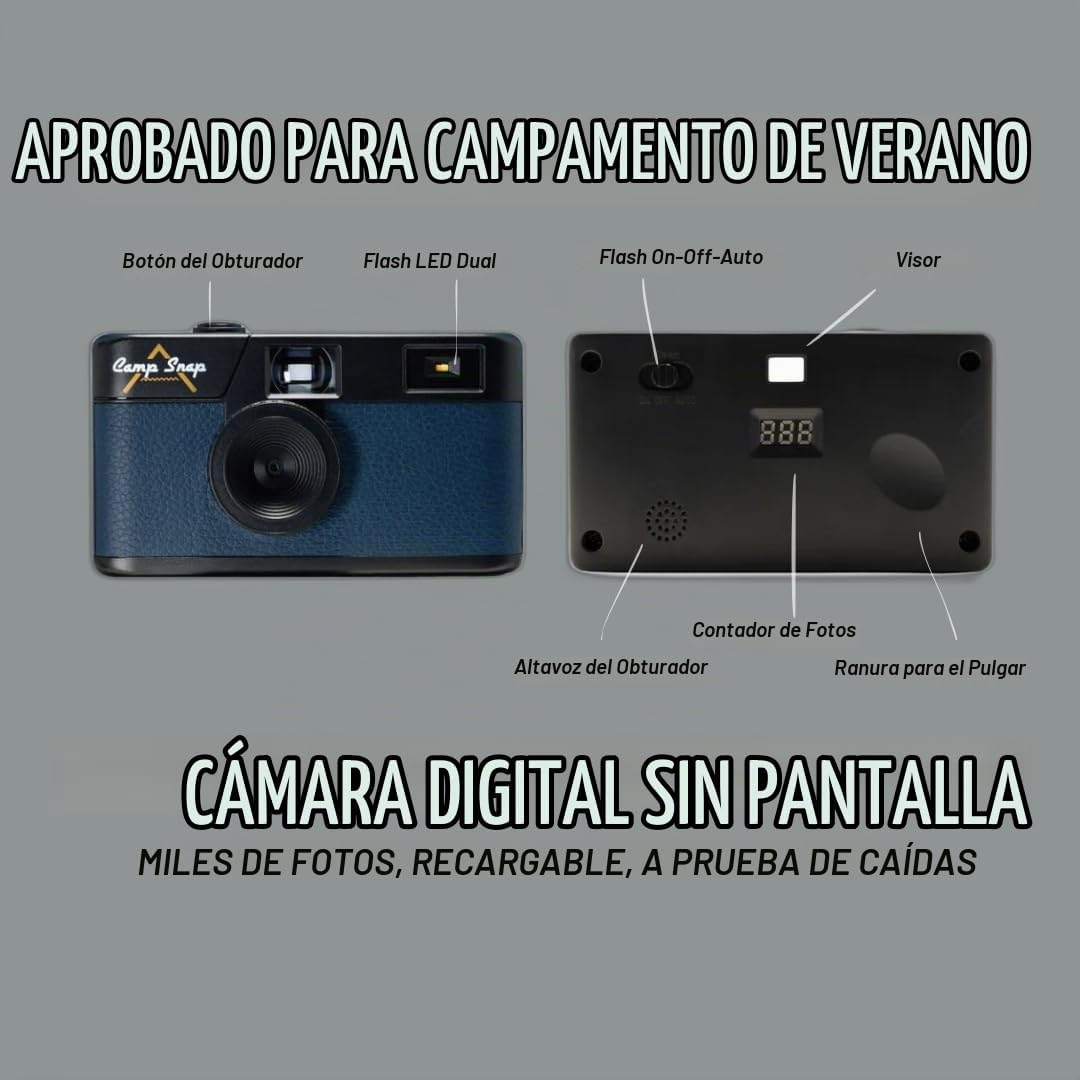 CAMP SNAP CÁMARA DIGITAL SIN PANTALLA PARA APUNTAR Y DISPARAR MARRÓN - 6