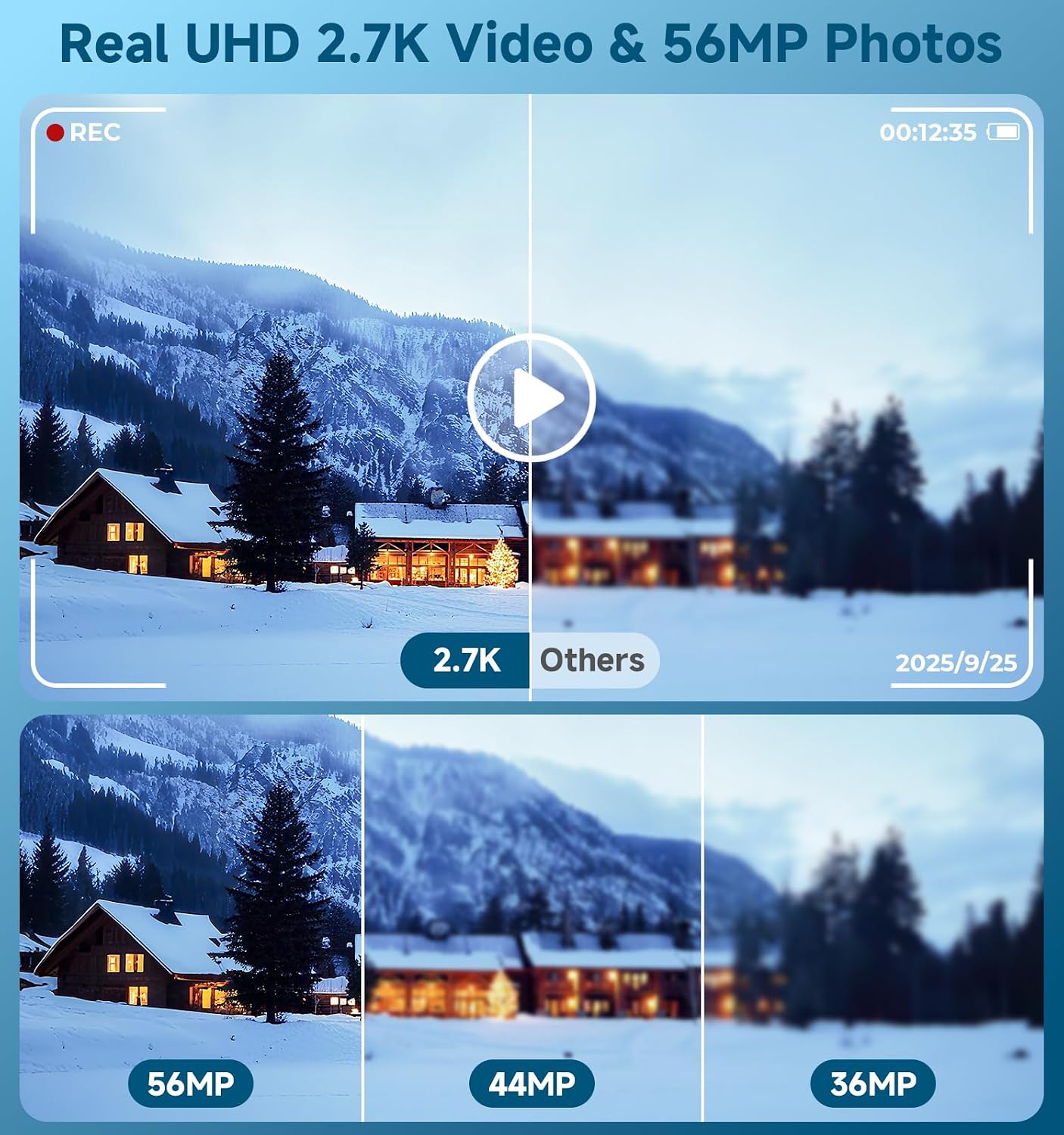 CÁMARA DIGITAL, CÁMARA DE DOBLE PANTALLA DE 56 MP MEJORADA 2026 PARA SELFIES, CÁMARAS DE VIAJE CON ZOOM 16X CON TARJETA SD - 5