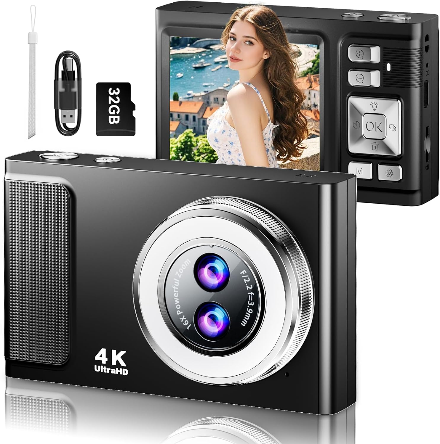 JDZ CÁMARA DIGITAL 4K PARA FOTOGRAFÍA CON ENFOQUE AUTOMÁTICO Y TARJETA - 1