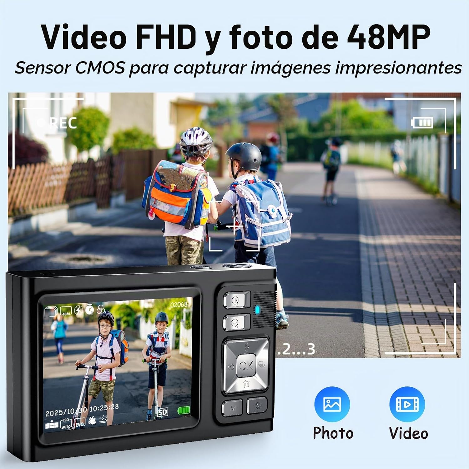 JDZ CÁMARA DIGITAL 4K PARA FOTOGRAFÍA CON ENFOQUE AUTOMÁTICO Y TARJETA - 2
