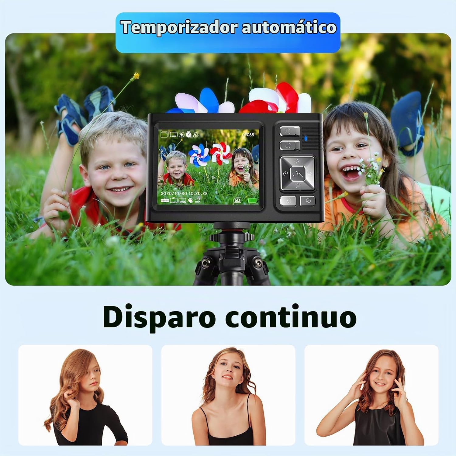 JDZ CÁMARA DIGITAL 4K PARA FOTOGRAFÍA CON ENFOQUE AUTOMÁTICO Y TARJETA - 3