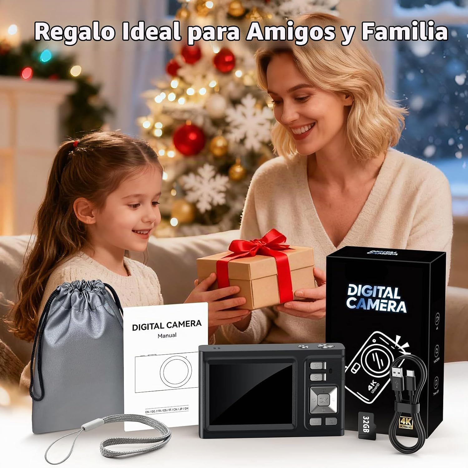 JDZ CÁMARA DIGITAL 4K PARA FOTOGRAFÍA CON ENFOQUE AUTOMÁTICO Y TARJETA - 6